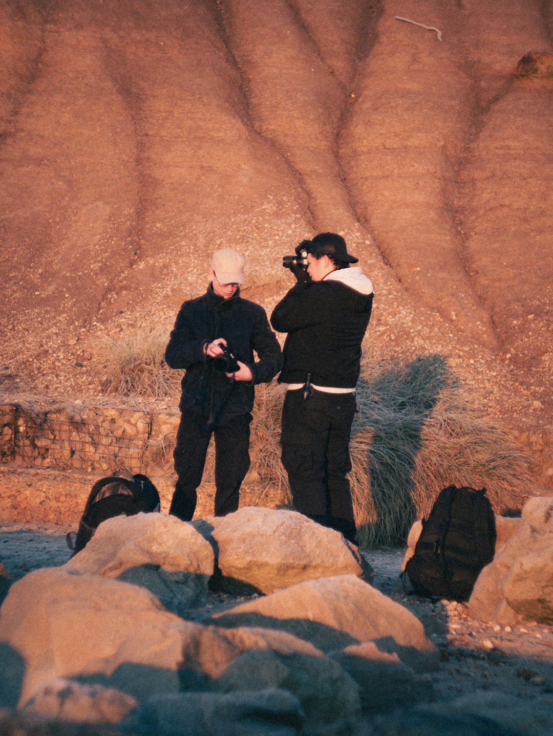 documentary photographer interviewing local
