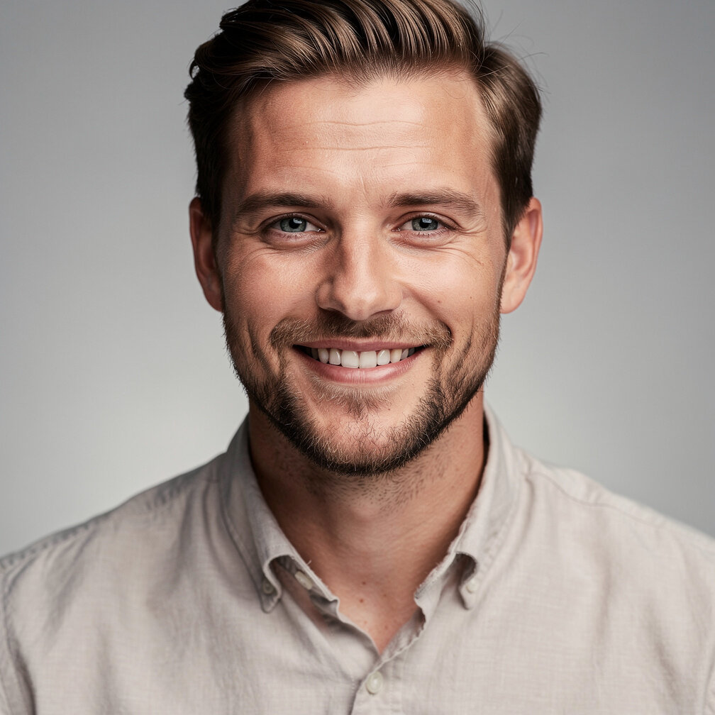 Portrait of a young Danish man smiling