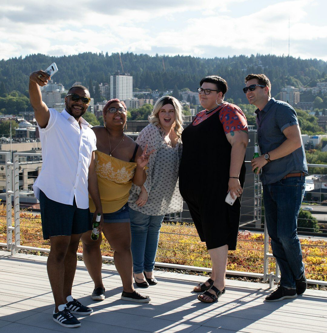 group photo of diverse community members